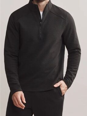 Rhône Men's Half-Zip Performance Sweater - Black